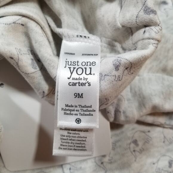 Carter's Baby Boy 3 Piece Beige Sleeper w/Hat & Booties, Size 9 months, New - Picture 10 of 12